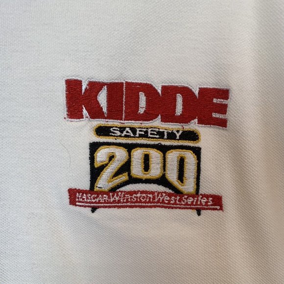Vintage KIDDE Nascar Speed Zone Race Gear Polo Mens Shirt XL Red White PPIR - Picture 3 of 8